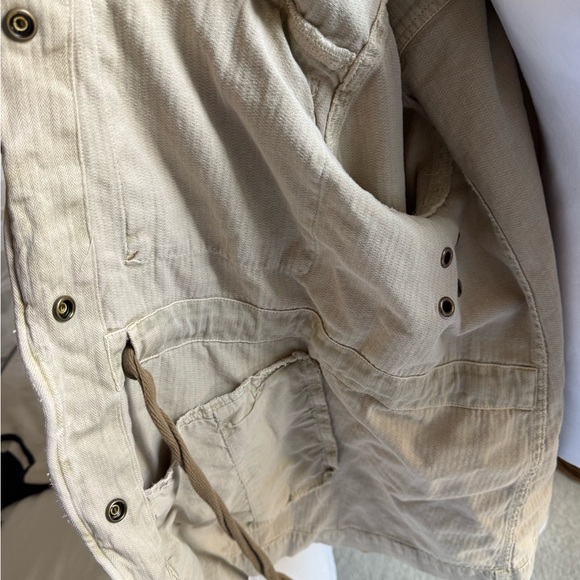 We The Free Tan Trapeze Military Jacket with Adjustable Waist - Picture 7 of 8